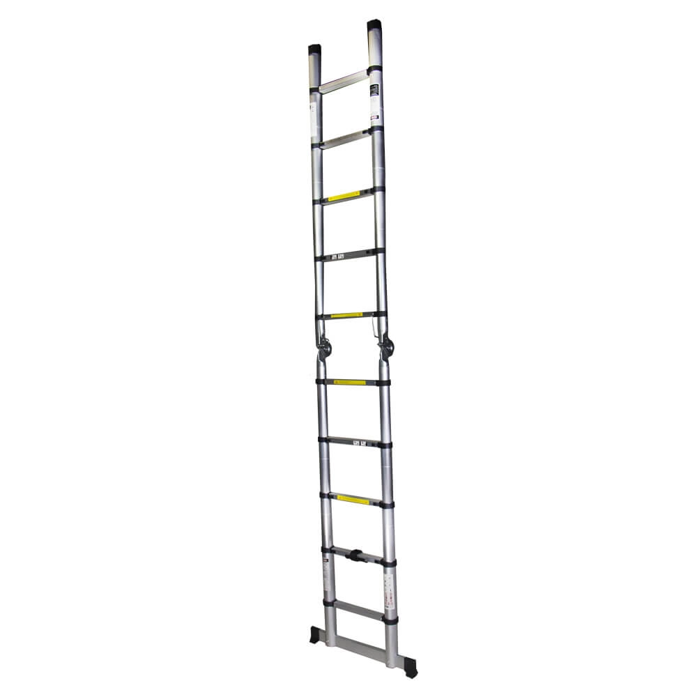 Scara telescopica dubla aluminiu BISONTE STR3032 2×5 trepte, inaltime maxima 3.2 m [1]
