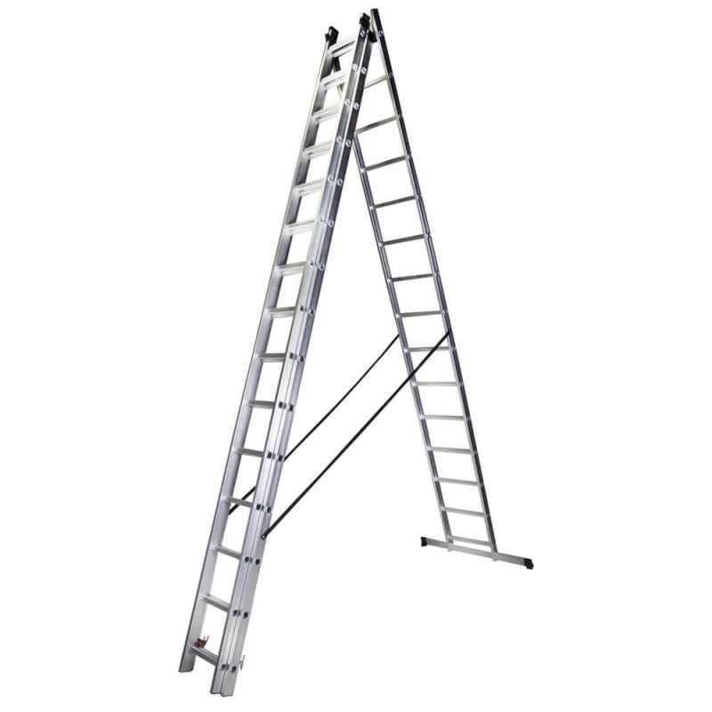 Scara tipla aluminiu BISONTE STR315 3 x 15 trepte inaltime maxima 10,9 m [2]