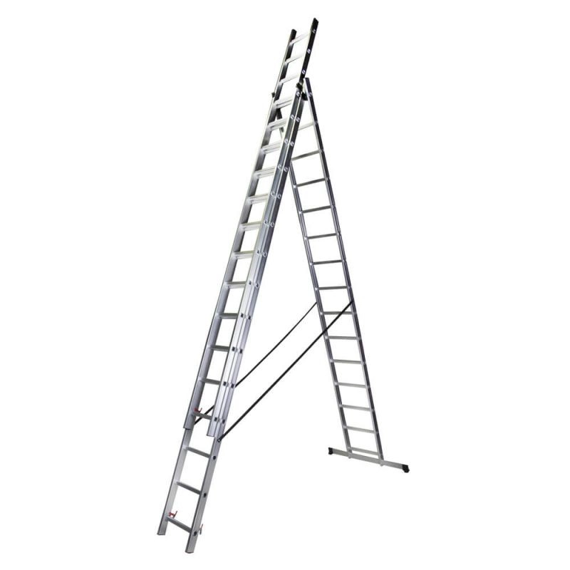 Scara tipla aluminiu BISONTE STR315 3 x 15 trepte inaltime maxima 10,9 m [3]