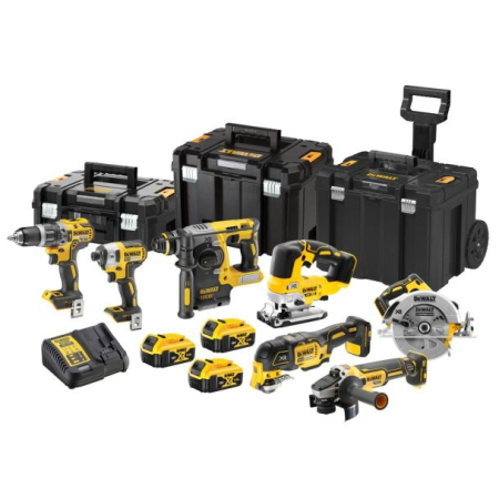 Festool - Set 7 masini DeWalt DCK755P3T, cu 3 acumulatori XR 18V / 5.0Ah si incarcator in valize TSTAK