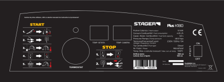 Incalzitoare de aer - Stager PLUS-K180 Tun de aer cald, ardere directa, 51kW, motorina, 230V, 1060mc
