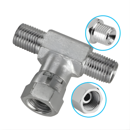 Piese pompe Airless - Teu racord airless 3/8 FI la 2 de 1/4 FE