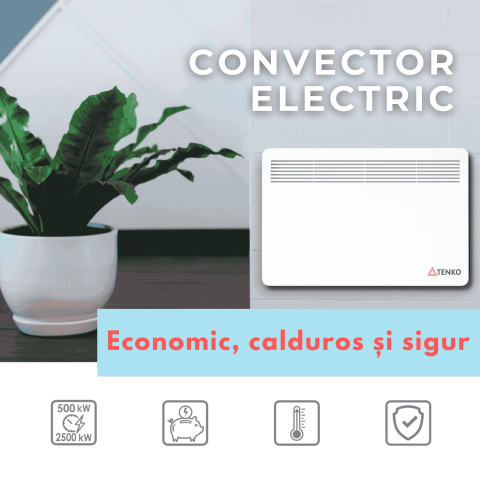 Convector Electric ENC(С), 1500W, 15m², 726x466x75, Alb [4]