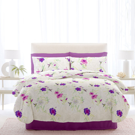 Lenjerii bumbac 100% - Lenjerie pat Renforce 100% bumbac - Iris Orchid