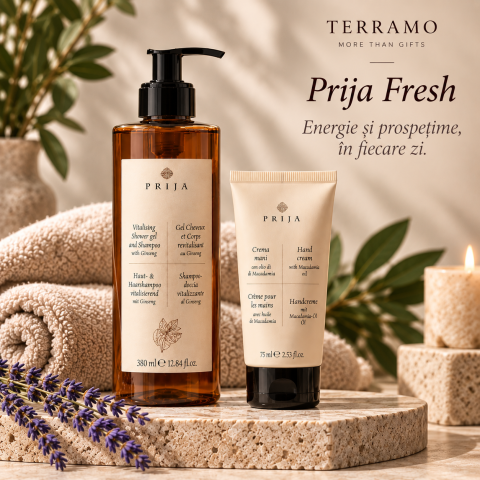Pentru ea - Set cadou Prija Fresh – Ginseng și Macadamia – Terramo