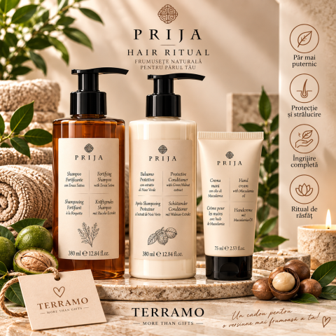 Pentru ea - Set cadou Prija Hair Ritual – Îngrijire păr și mâini – Terramo
