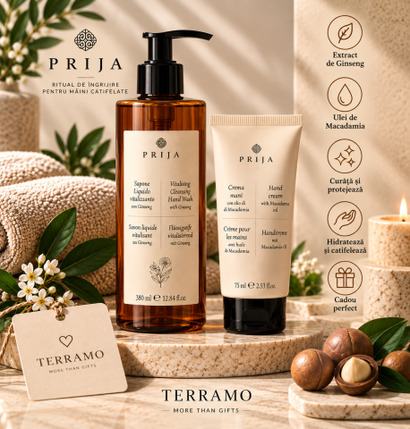 Pentru ea - Set cadou Prija Hand Care – Ginseng și Macadamia – Terramo