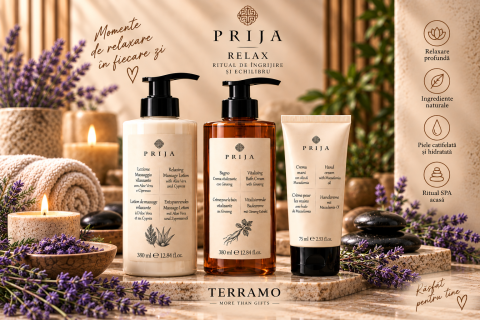 Pentru ea - Set cadou Prija Relax – Ritual de masaj și relaxare – Terramo
