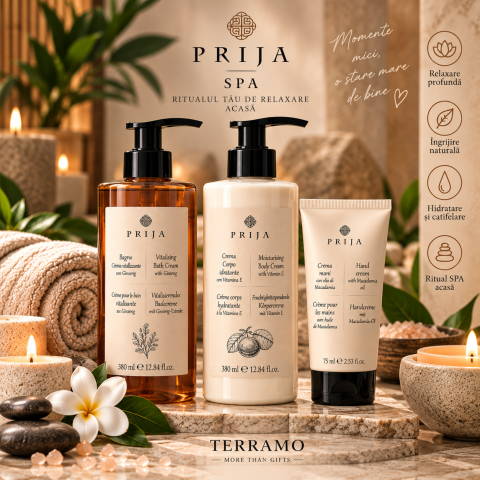 Pentru ea - Set cadou Prija Spa – Ritual de baie și îngrijire – Terramo