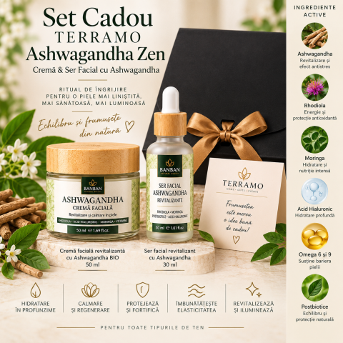 Set Cadou TERRAMO Ashwagandha Zen – Cremă și Ser Facial [1]