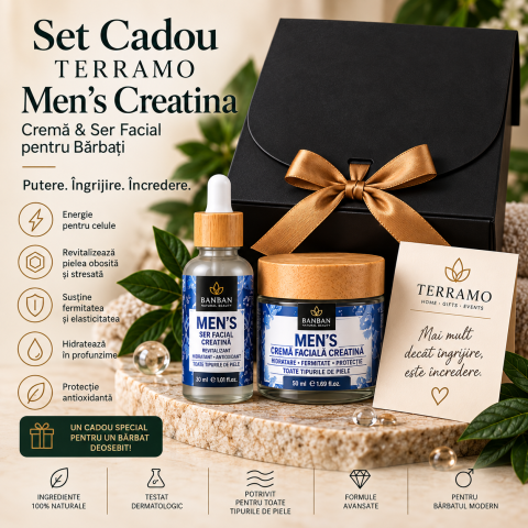 Promoții - Set Cadou TERRAMO Men's Creatina – Cremă și Ser Facial pentru Bărbați