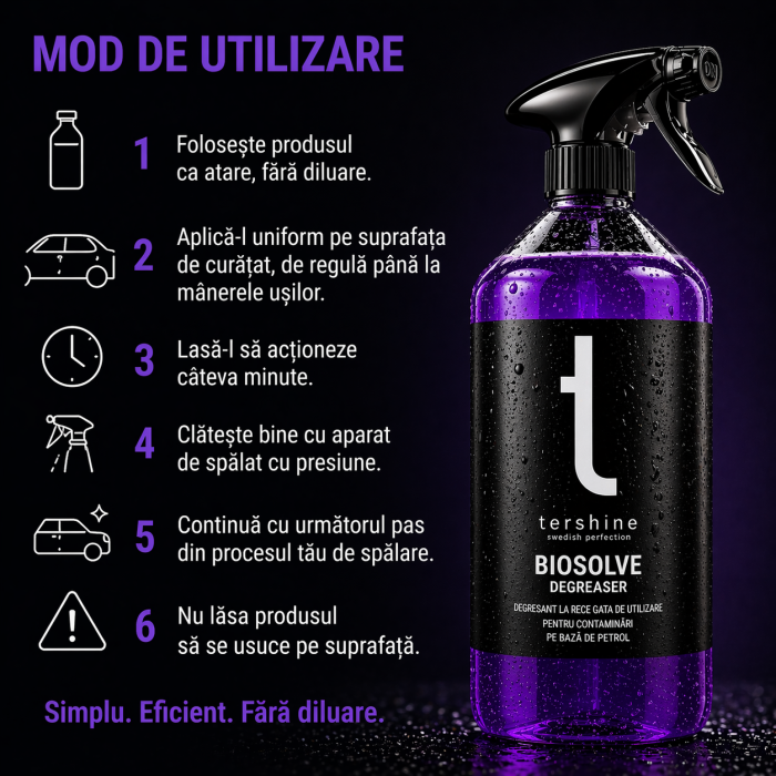 Biosolve 1 L degresant la rece gata de utilizare pentru asfalt, gudron și ulei [5]