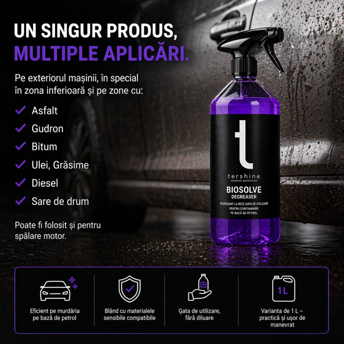 Biosolve 1 L degresant la rece gata de utilizare pentru asfalt, gudron și ulei [9]