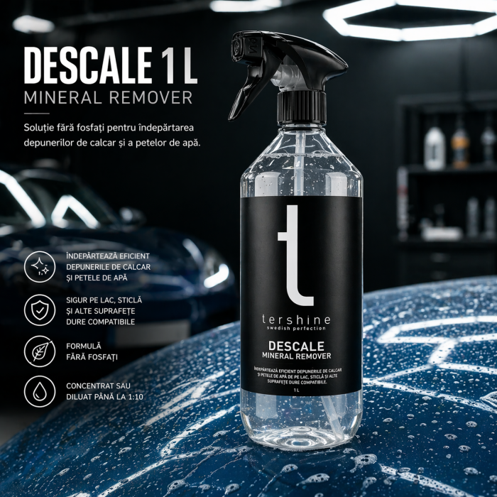 Descale 1 L soluție pentru îndepărtarea calcarului și petelor de apă [8]