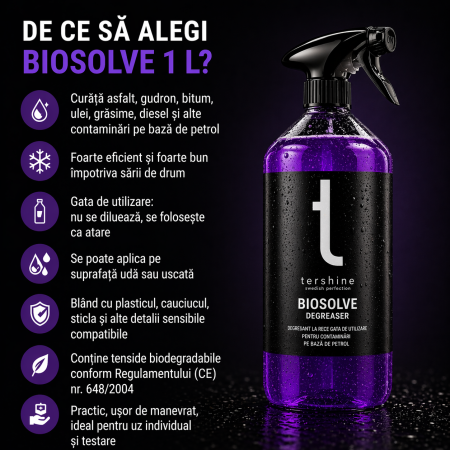 Biosolve 1 L degresant la rece gata de utilizare pentru asfalt, gudron și ulei [11]