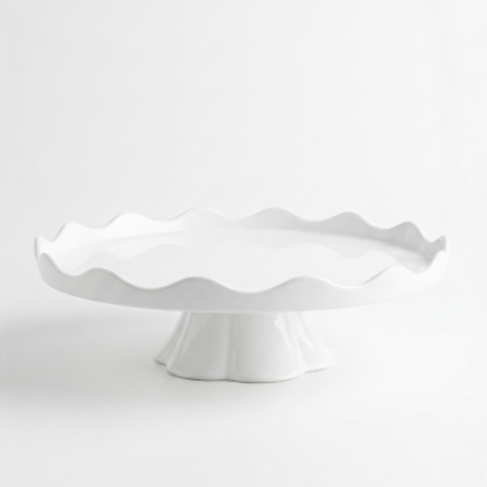 Suport tort cu marginea in sus, portelan alb, Crema, Ambition, 30 x 9.5 cm [2]