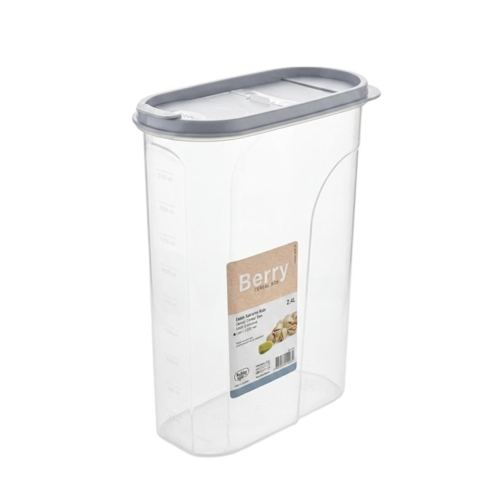 Cutie pentru cereale Hobby Life,  2.4 L - recipient depozitare cu capac flip, transparent [2]