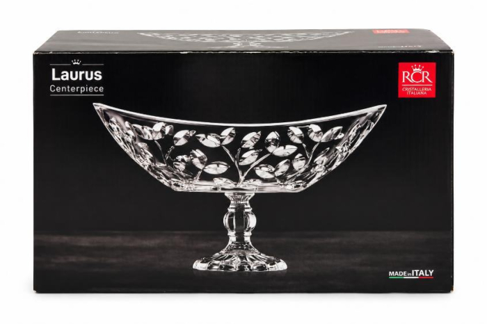 Fructiera din cristal RCR Laurus, cu picior, H 22,3 cm, Made in Italy [4]