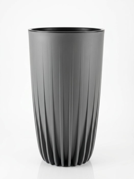 Ghiveci decorativ Lamela Mira Wysoka cu insert interior, 2 dimensiuni - GRI ANTRACIT [2]