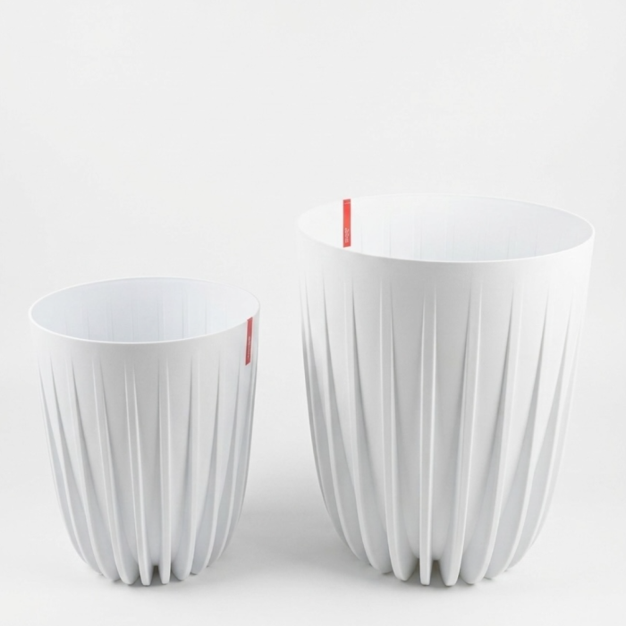 Ghiveci Lamela Mira, ALB- 2 dimensiuni ( 30 cm / 39 cm) [2]