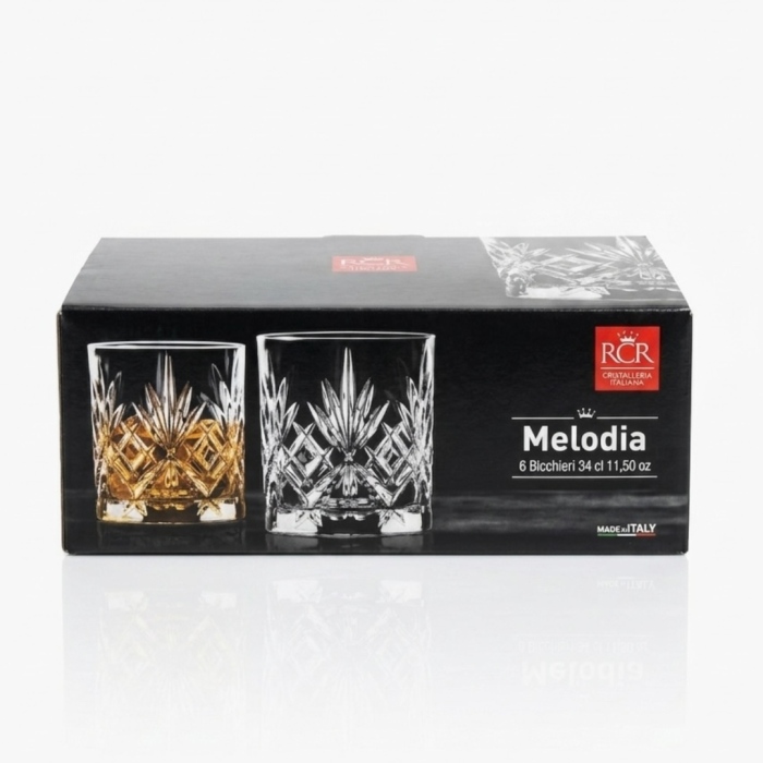 Set 6 pahare pentru whisky din cristal Luxion, Melodia RCR, 340 ml [3]