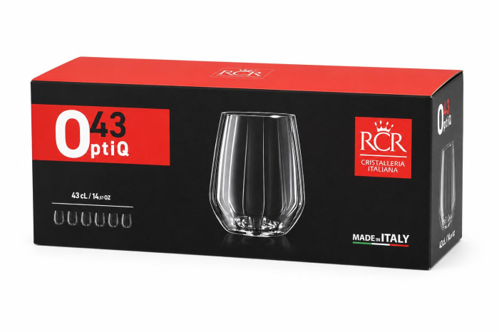 Set 6 pahare RCR Optiq, cristal, 430 ml, Made in Italy [4]