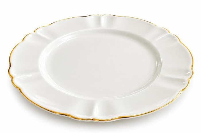 Set farfurii portelan Apulum, 6 persoane, 20 piese, crem cu bordura aurie [5]