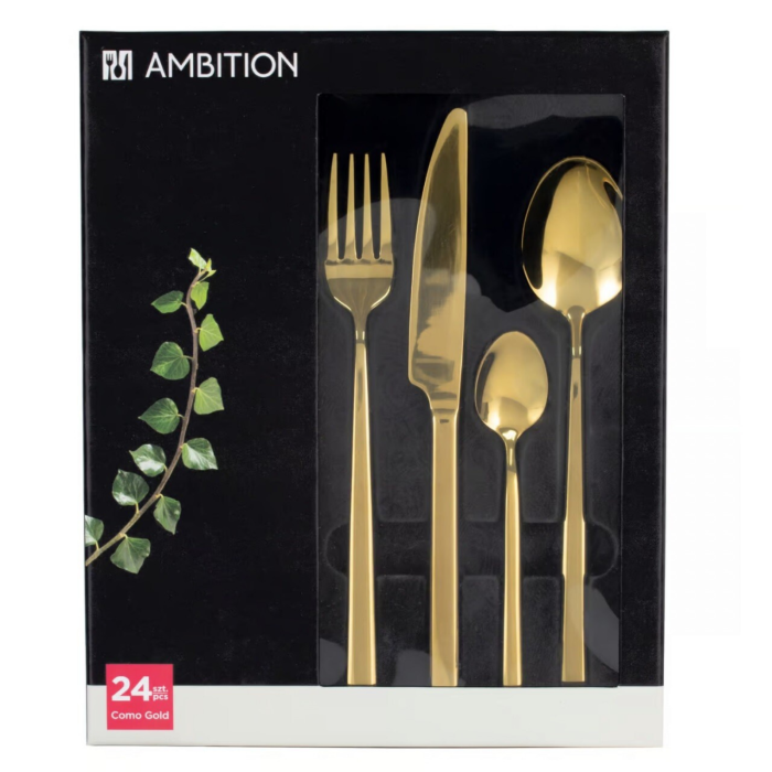 Set tacamuri 24 piese din inox, Ambition Como Gold (Auriu) - pentru 6 persoane [3]
