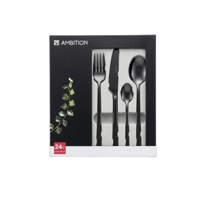 Set tacamuri 24 piese din inox Ambition Como Black - pentru 6 persoane [3]