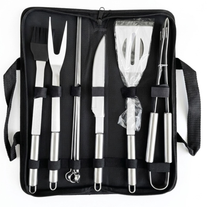 Set ustensile pentru gratar Bohmann , 9 piese, inox, cu geanta de transport [2]