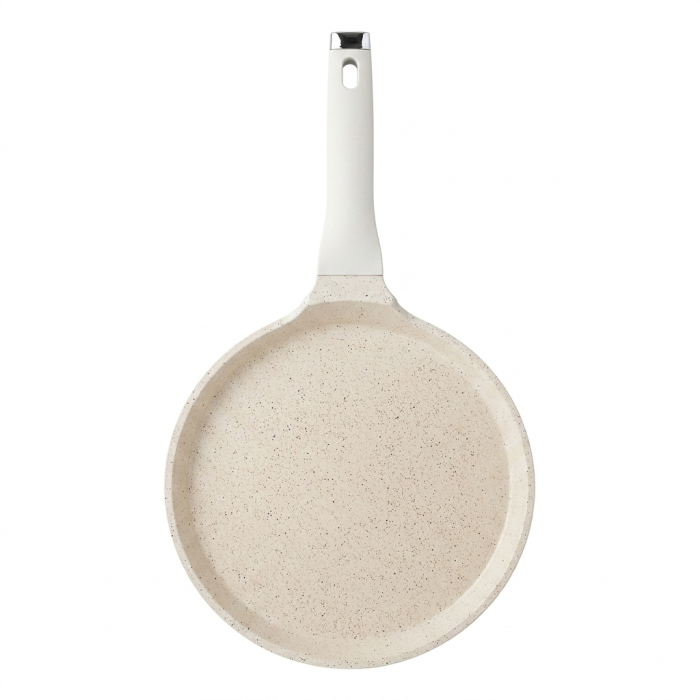 Tigaie pentru clatite Royalty Line, 25 cm, acoperire antiaderenta marmurata, crem [4]