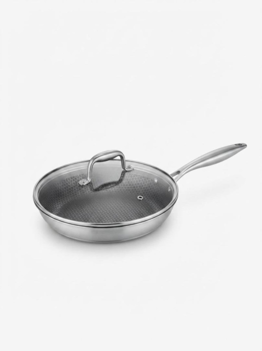 Tigaie Royalty Line X-Dura, 24/26/28/30 cm, inox, interior tip fagure, antiaderenta, cu capac [2]