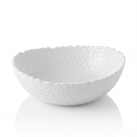 Bol pentru servire din ceramica alba cu textura reliefata, 28 x 23 x 9 cm [2]