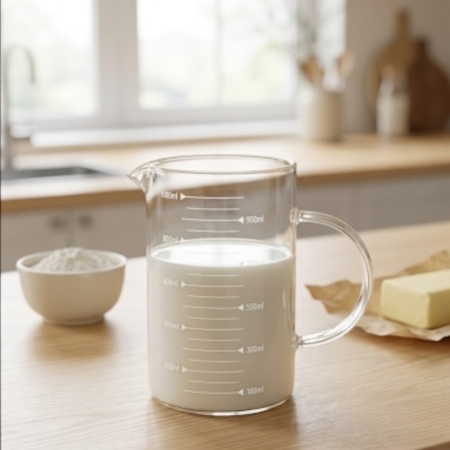 Cutite si ustensile bucatarie - Cana gradata din sticla borosilicata 1 L