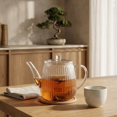 Cafea si ceai - Ceainic sticla 1.2 L, termorezistent, Curly, Ambition