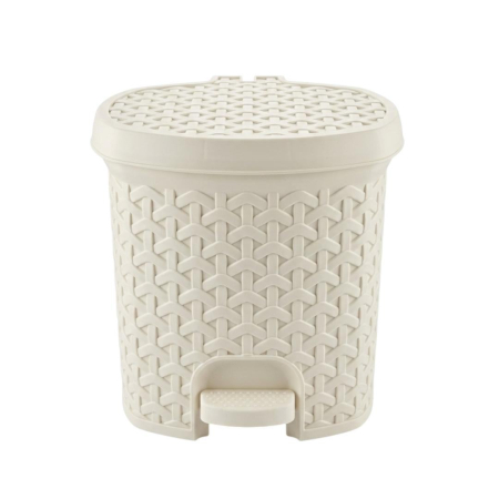 CASA & MENAJ - Cos gunoi cu pedala, HOBBY LIFE Rattan Crem - 3L / 5.5 L / 11.5 L
