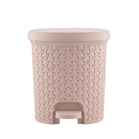 CASA & MENAJ - Cos gunoi cu pedala, HOBBY LIFE Rattan Roz pudra - 5.5 L