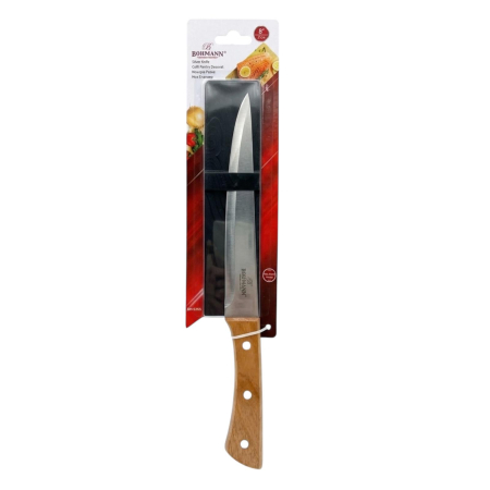 Cutite si ustensile bucatarie - Cutit pentru feliat si transat din inox Bohmann BH-5303, lama 20 cm (8 inch), maner din lemn