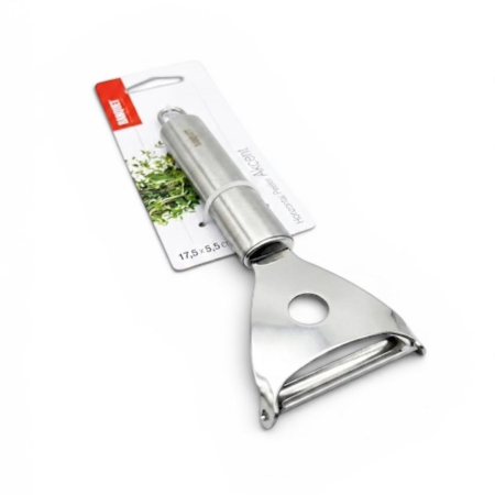 Cutite si ustensile bucatarie - Decojitor legume inox, Banquet Akcent, 17.5 x 5.5 cm