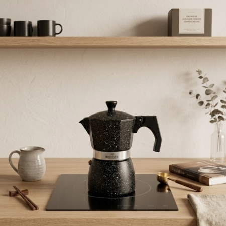 Cafea si ceai - Espressor cafea Bohmann – 150 ml, aluminiu, Negru