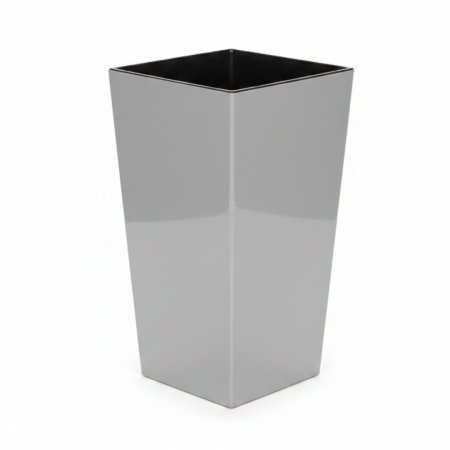 Ghiveci decorativ Lamela Finezja cu insert interior, 3 dimensiuni - GRI ANTRACIT LUCIOS [2]