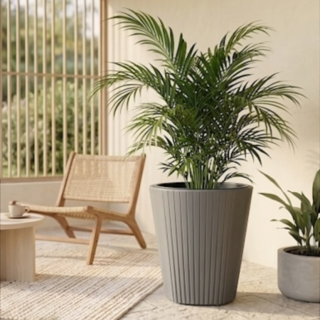 Ghivece flori - Ghiveci decorativ Lamela Muzacu insert interior, 39 x 39 cm - GRI