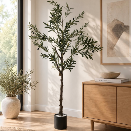 Flori artificiale - Maslin artificial decorativ cu masline, 180 cm