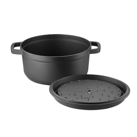 Oala cu capac AMBITION Iron, 24 cm, 3.5L, fonta, inductie [3]
