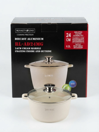 Oala Royalty Line Cream Marble, cu capac, diferite dimensiuni [1]