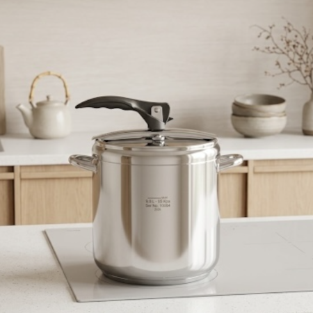 Vase pentru gatit - Oala sub presiune, inox, 9 L, Perfect Home