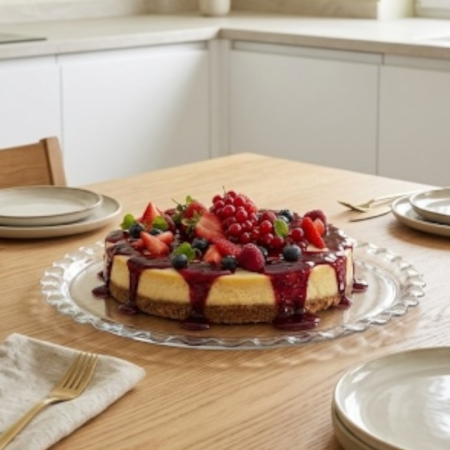Platouri - Platou servire rotund sticla temperata maxi Pasabahce Patisserie, 37 cm