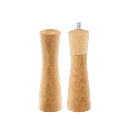 Cutite si ustensile bucatarie - Set 2 piese: Rasnita piper 15cm si Solnita, lemn maro, Ambition Duett