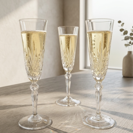 Pahare - Set 6 pahare de sampanie din cristal Luxion Melodia RCR, 160 ml