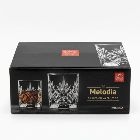 Set 6 pahare pentru whisky din cristal Luxion, Melodia RCR, 240 ml [2]